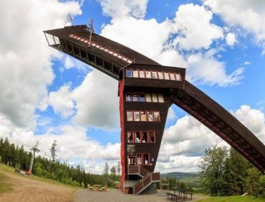 Rozhledna na skokanském můstku Churáňov na Zadově